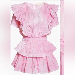 LoveShackFancy Natasha Ruffle Dress Pink
